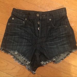 LF Carmar dark wash high waisted denim jean shorts